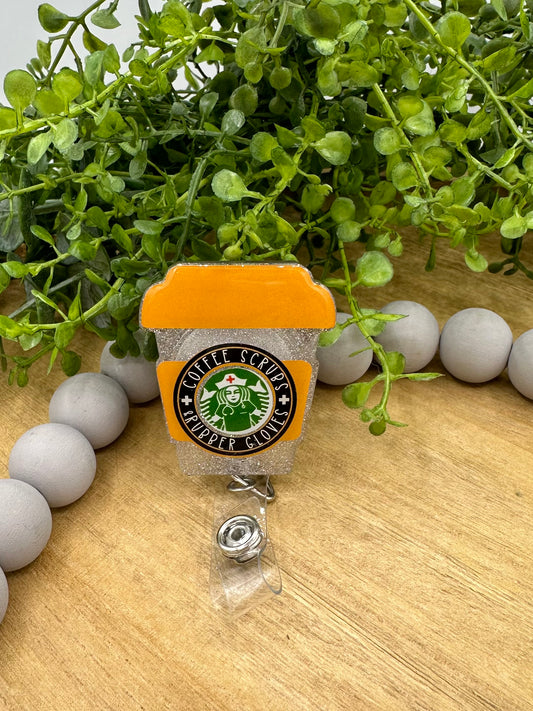 Nurse (orange) retractable badge reel