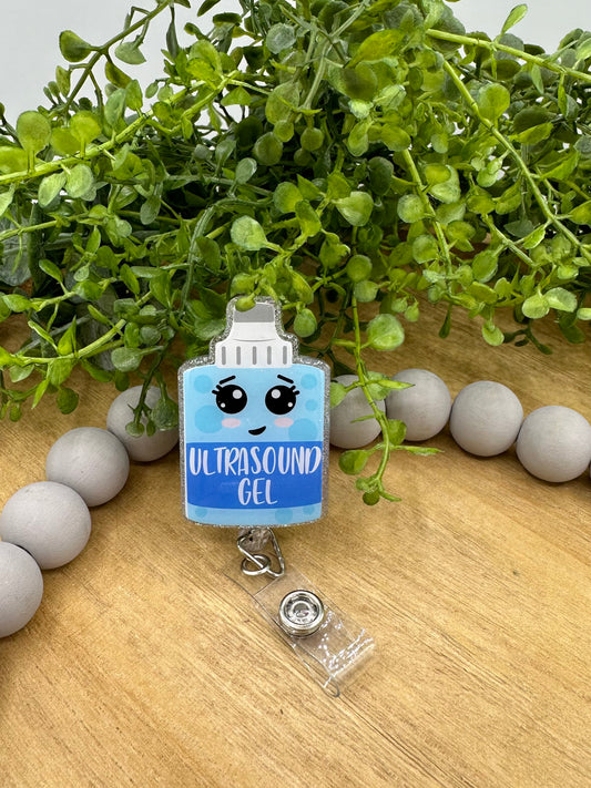 Ultrasound retractable badge reel