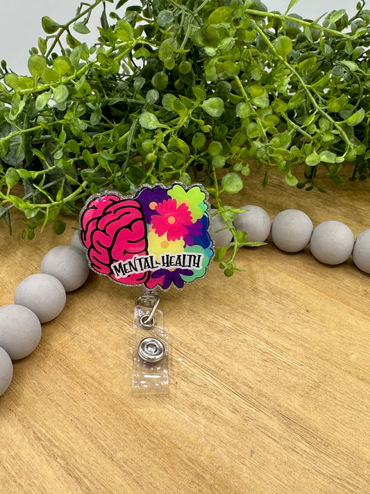 Mental Health retractable badge reel