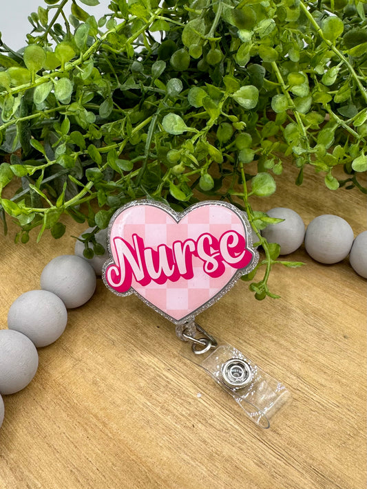 Nurse heart retractable badge reel