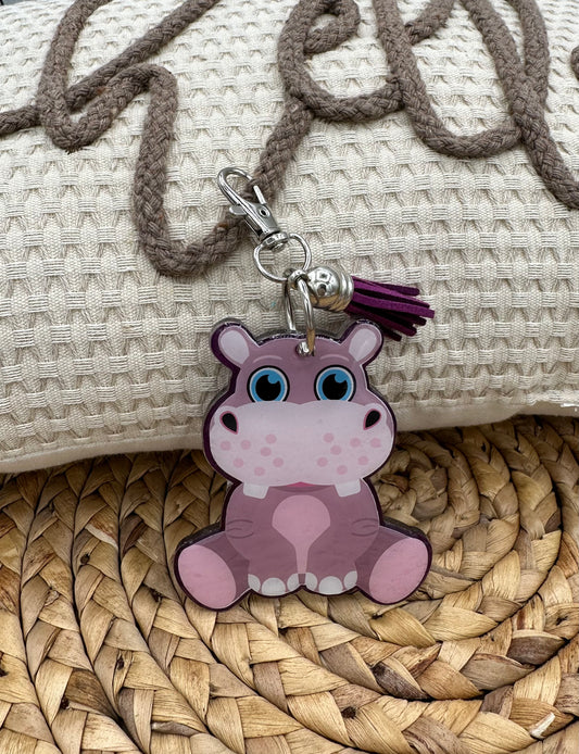 Hippo acrylic Keychain