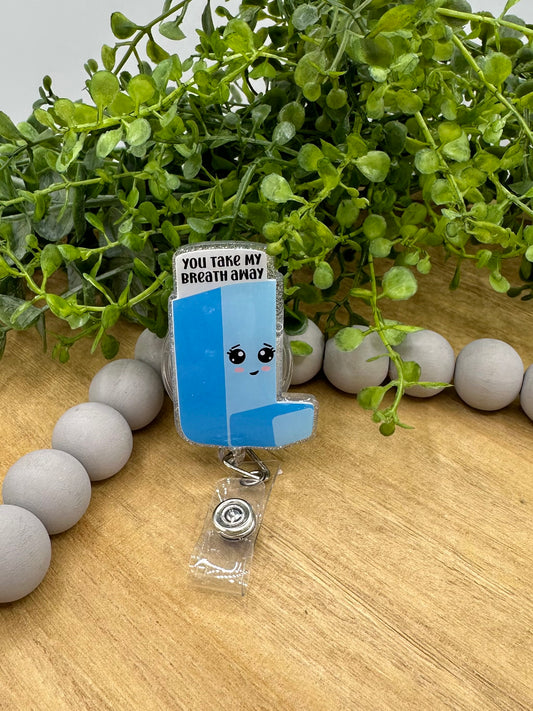 Inhaler retractable badge reel