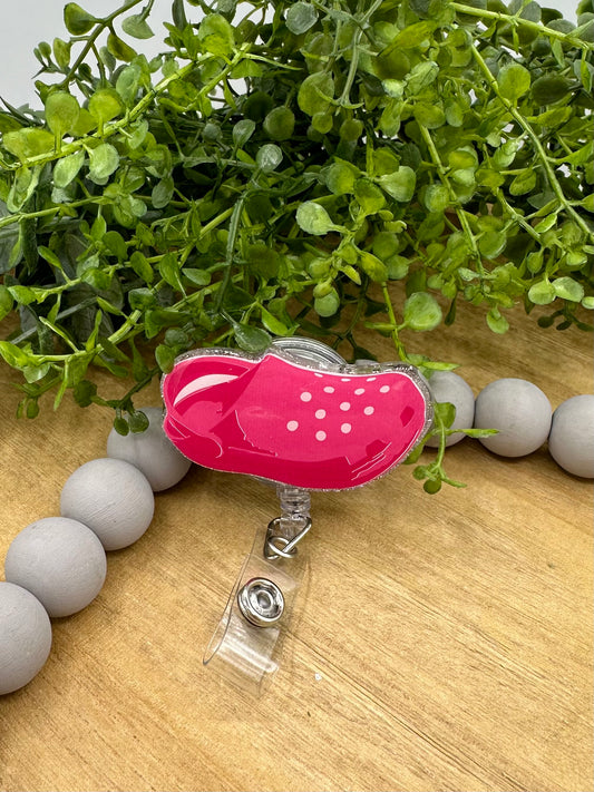 Nurse shoe retractable badge reel