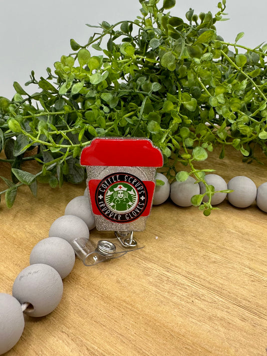 Nurse (red) retractable badge reel