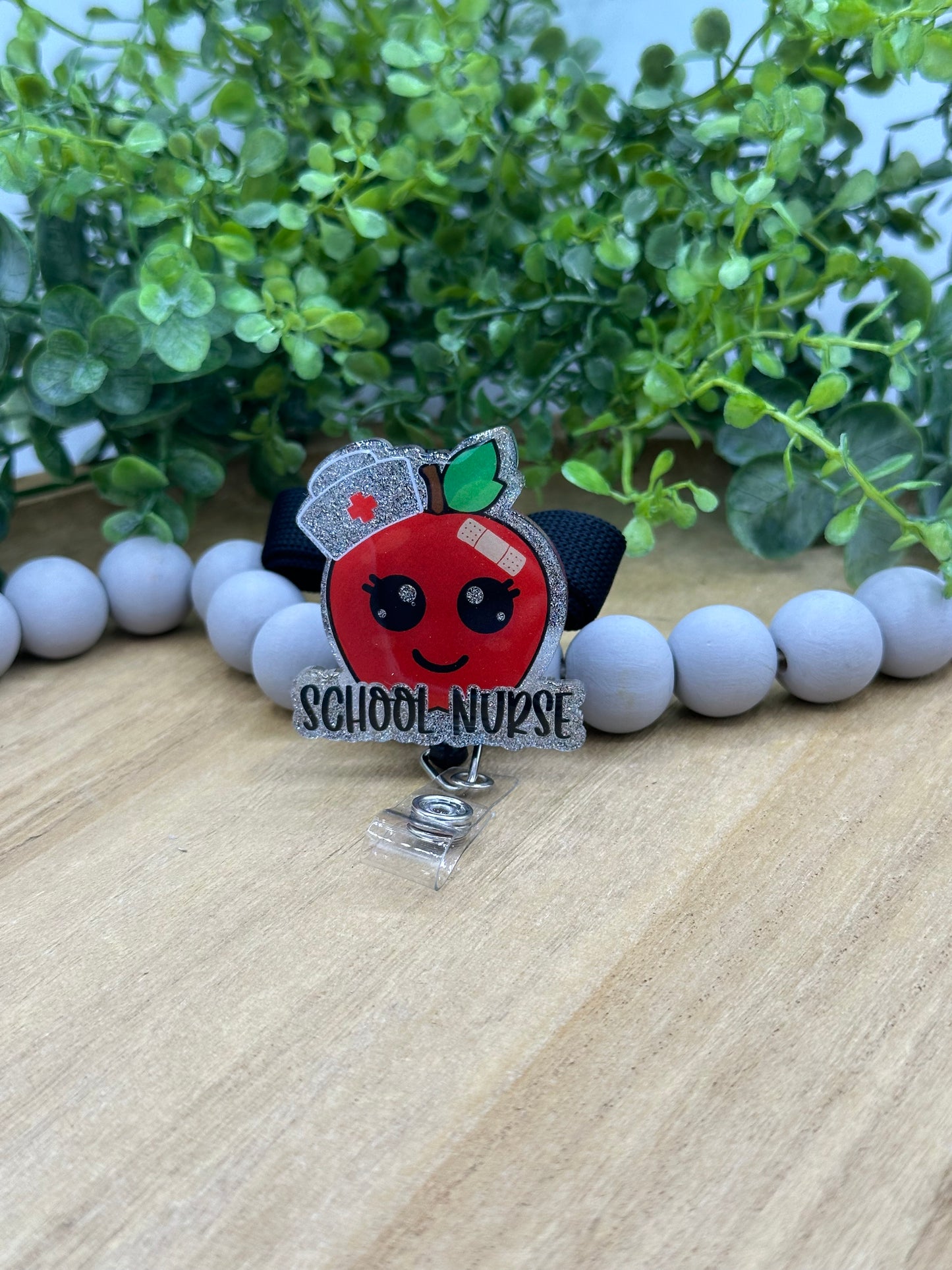 School Nurse lanyard with retractable badge reel