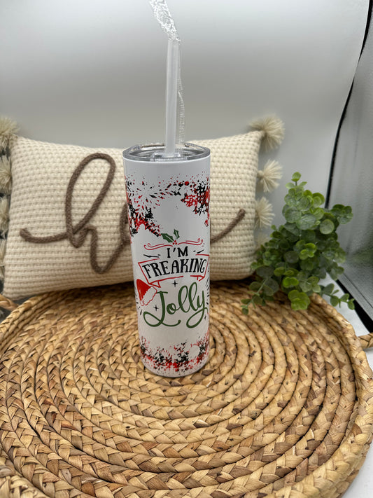 Christmas I’m freaking jolly 20 oz Tumbler
