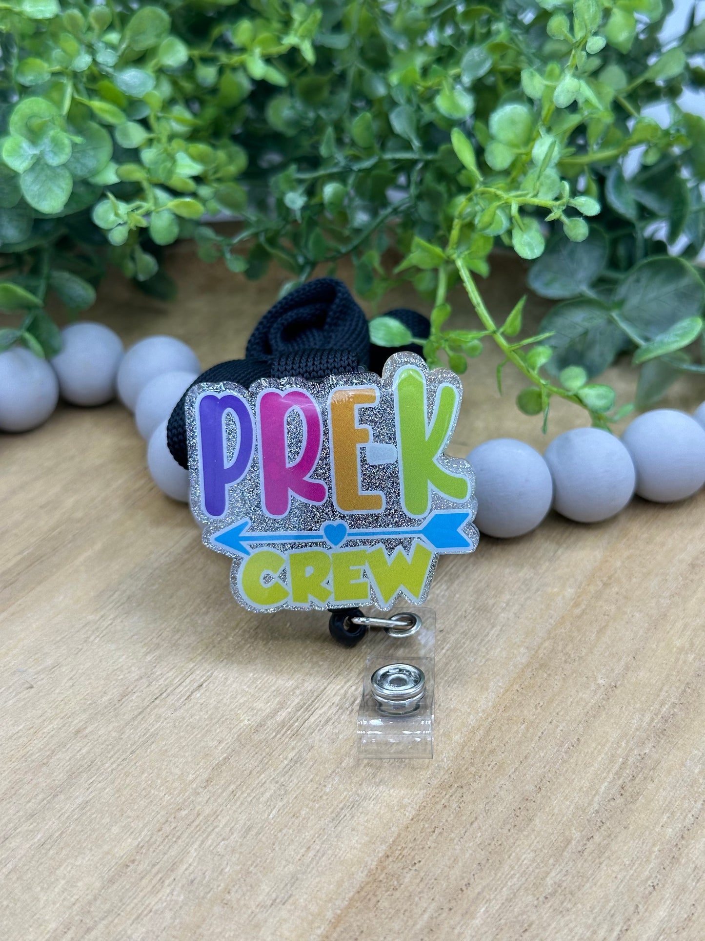 Pre-K Teacher lanyard with retractable badge reel