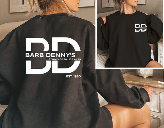 Barb Denny's New Logo sweatshirt (on black)