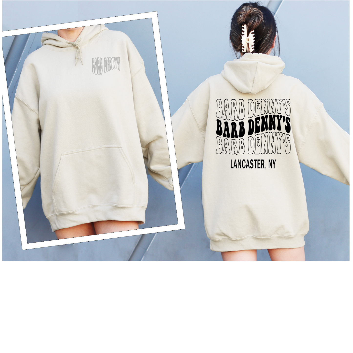 Barb Denny's wavy text hoodie