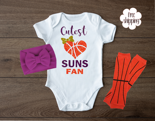Cutest Basketball Fan baby bodysuit, Phoenix Basketball