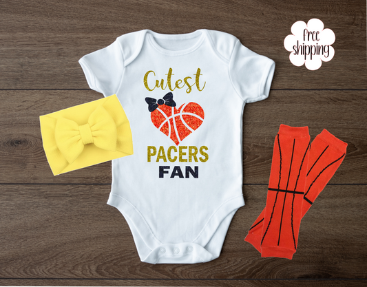 Cutest Basketball Fan baby bodysuit, Indiana Basketball