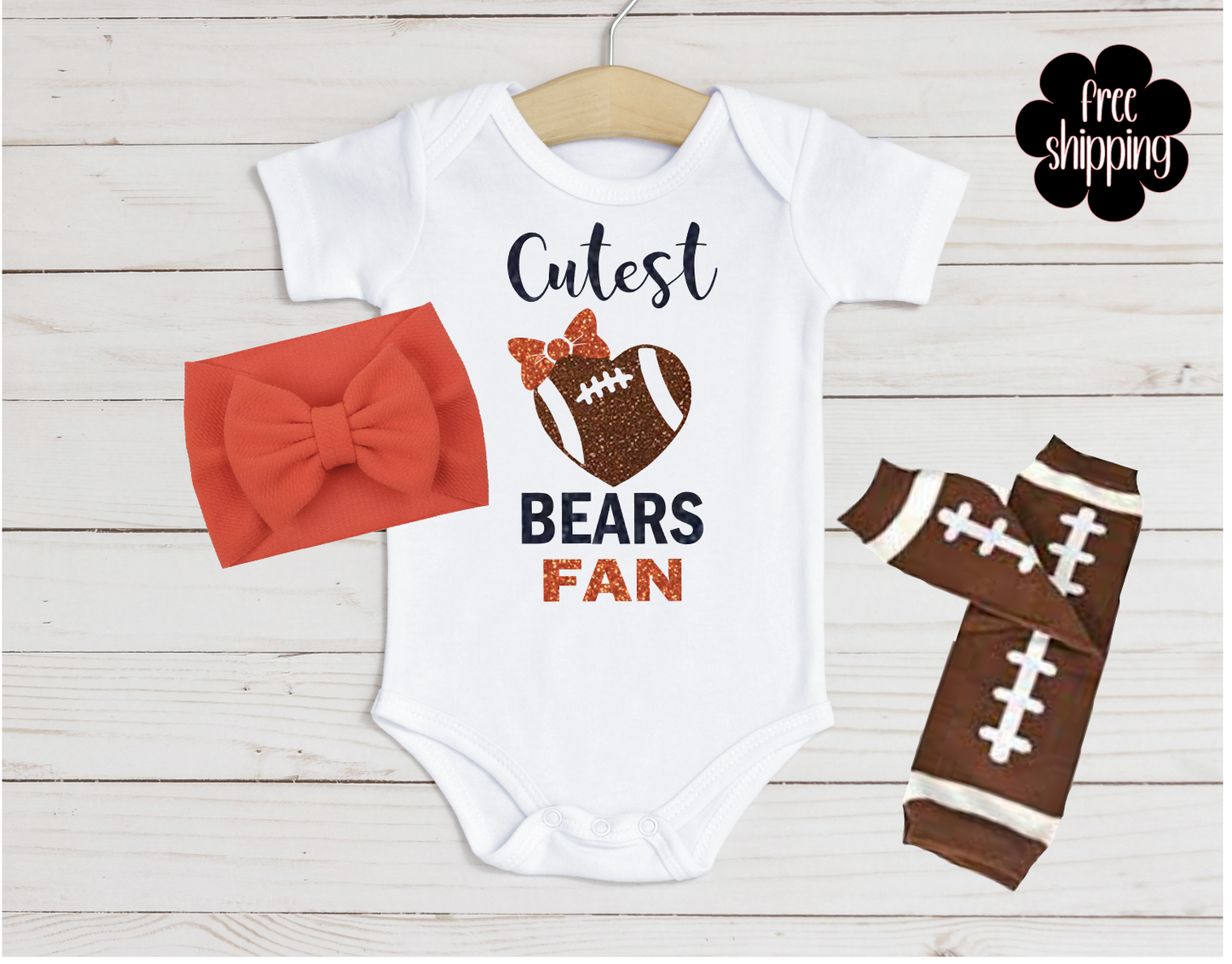 Cutest Football Fan baby bodysuit, Chicago Football
