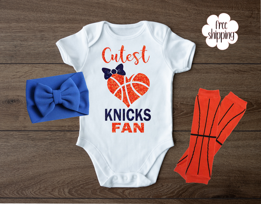 Cutest Basketball Fan baby bodysuit, NY Basketball