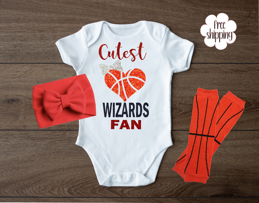 Cutest Basketball Fan baby bodysuit, Washington Basketball