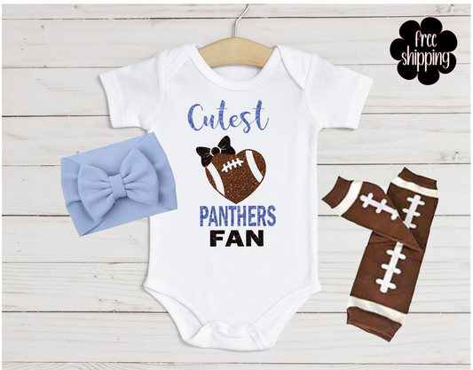 Cutest Football Fan baby bodysuit, Carolina Football
