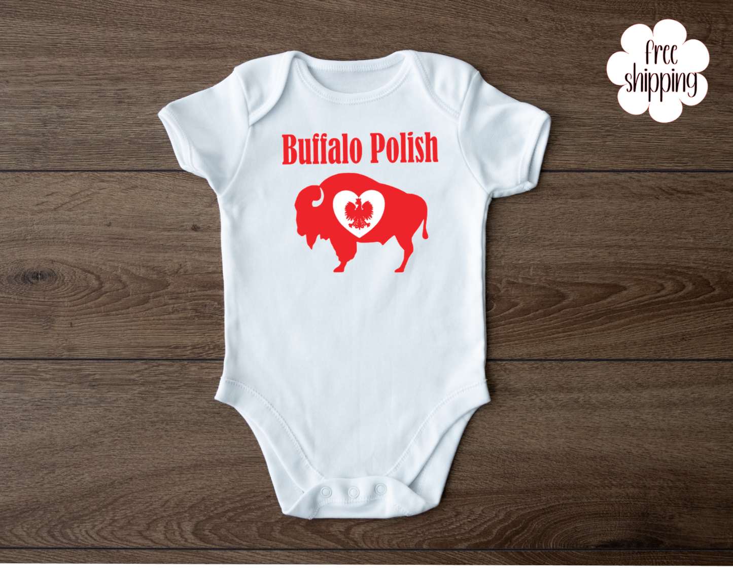 Buffalo polish baby bodysuit, Dyngus day baby gift
