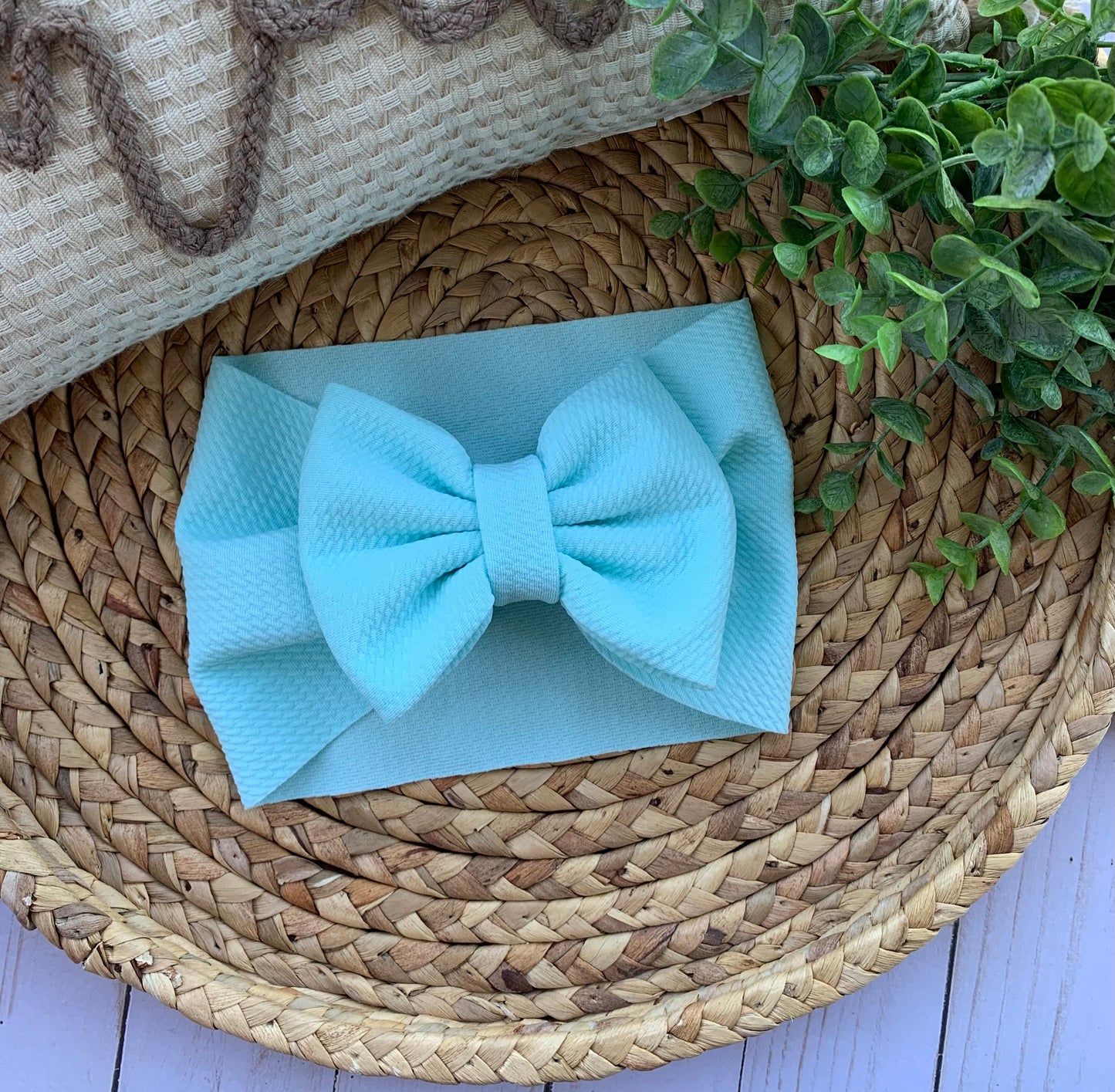 Light Aqua Solid Baby Head Wrap