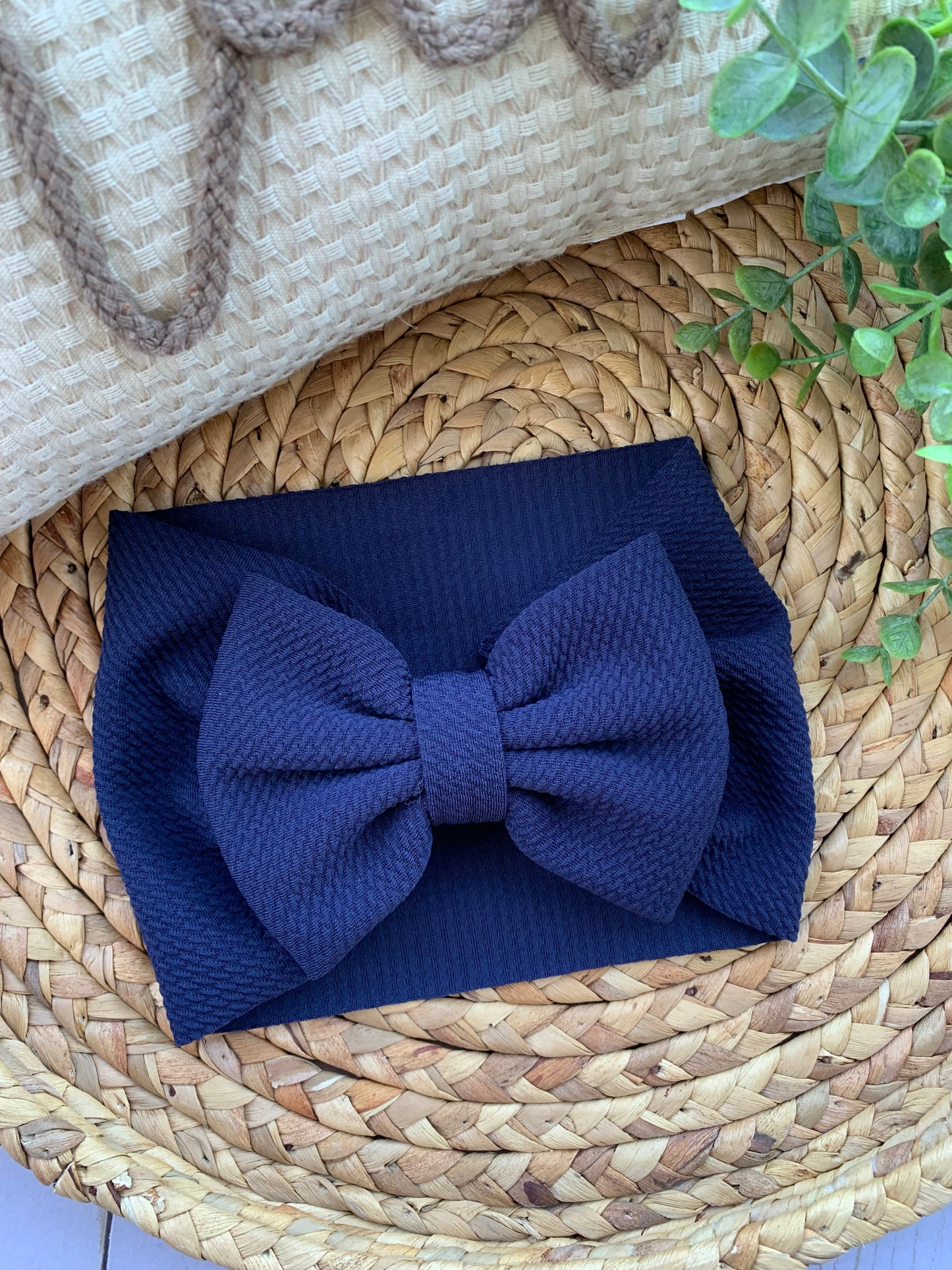 Navy Solid Baby Head Wrap