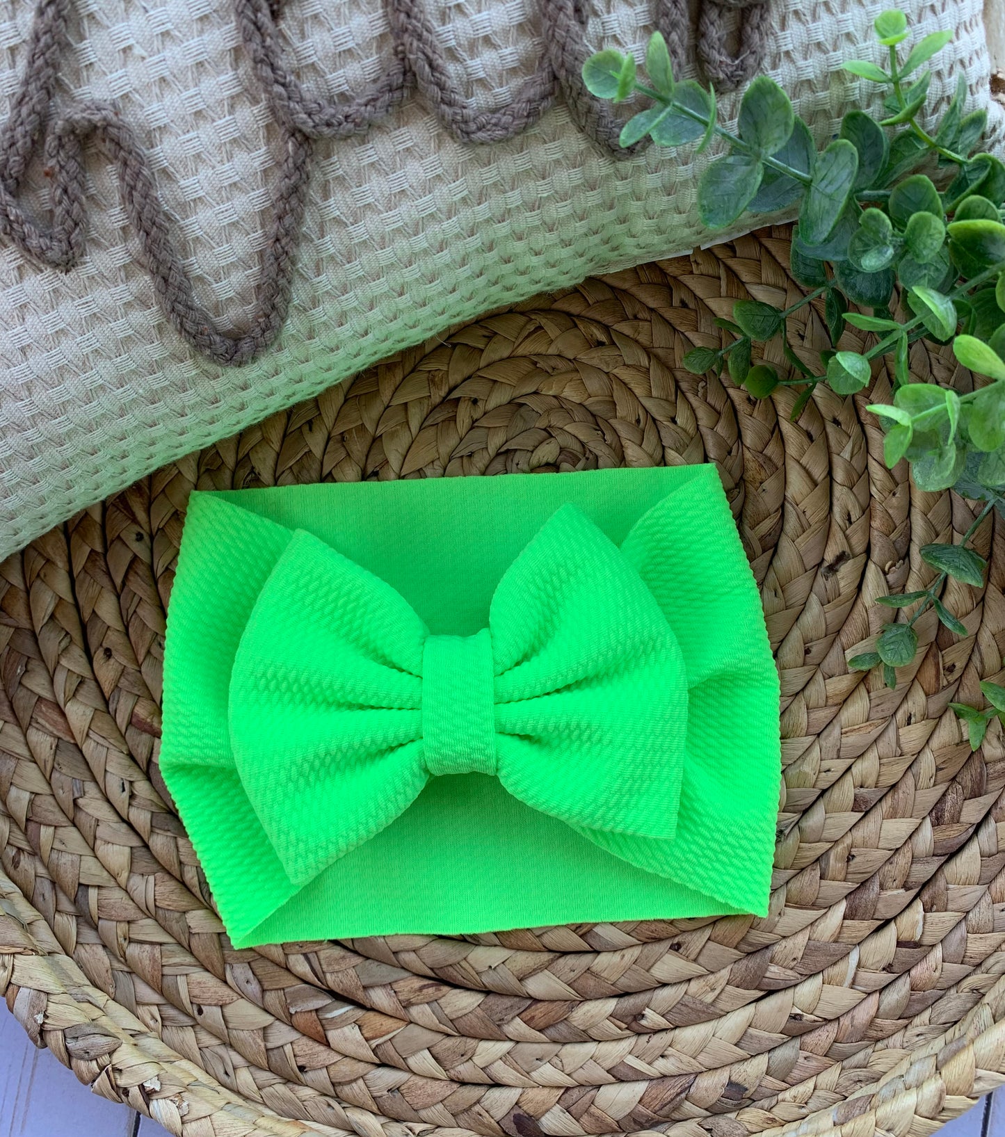 Neon Green Solid Baby Head Wrap
