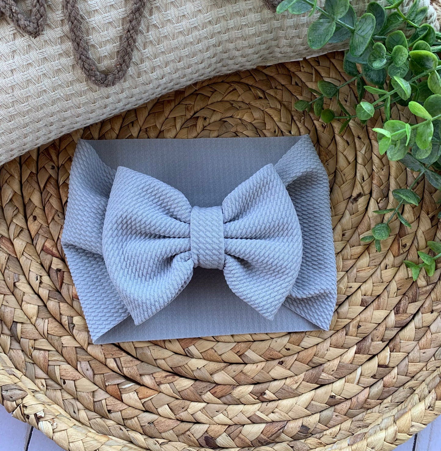 Grey Solid Baby Head Wrap