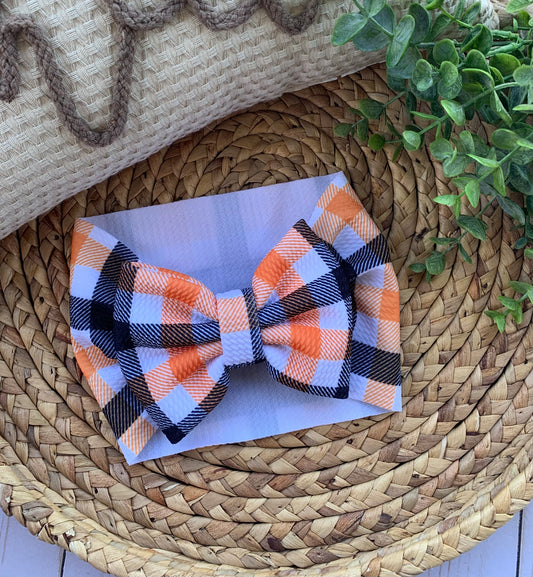 Fall Plaid Baby Head Wrap