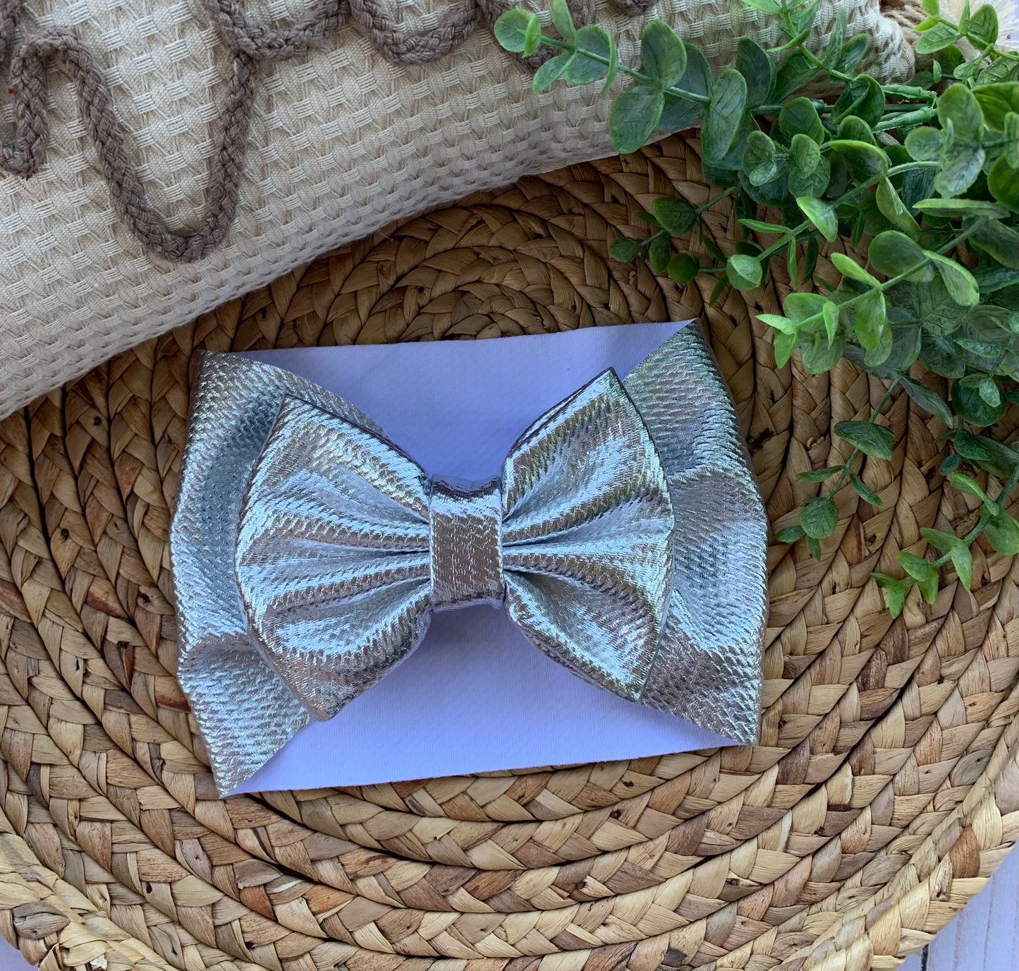 Silver Solid Baby Head Wrap