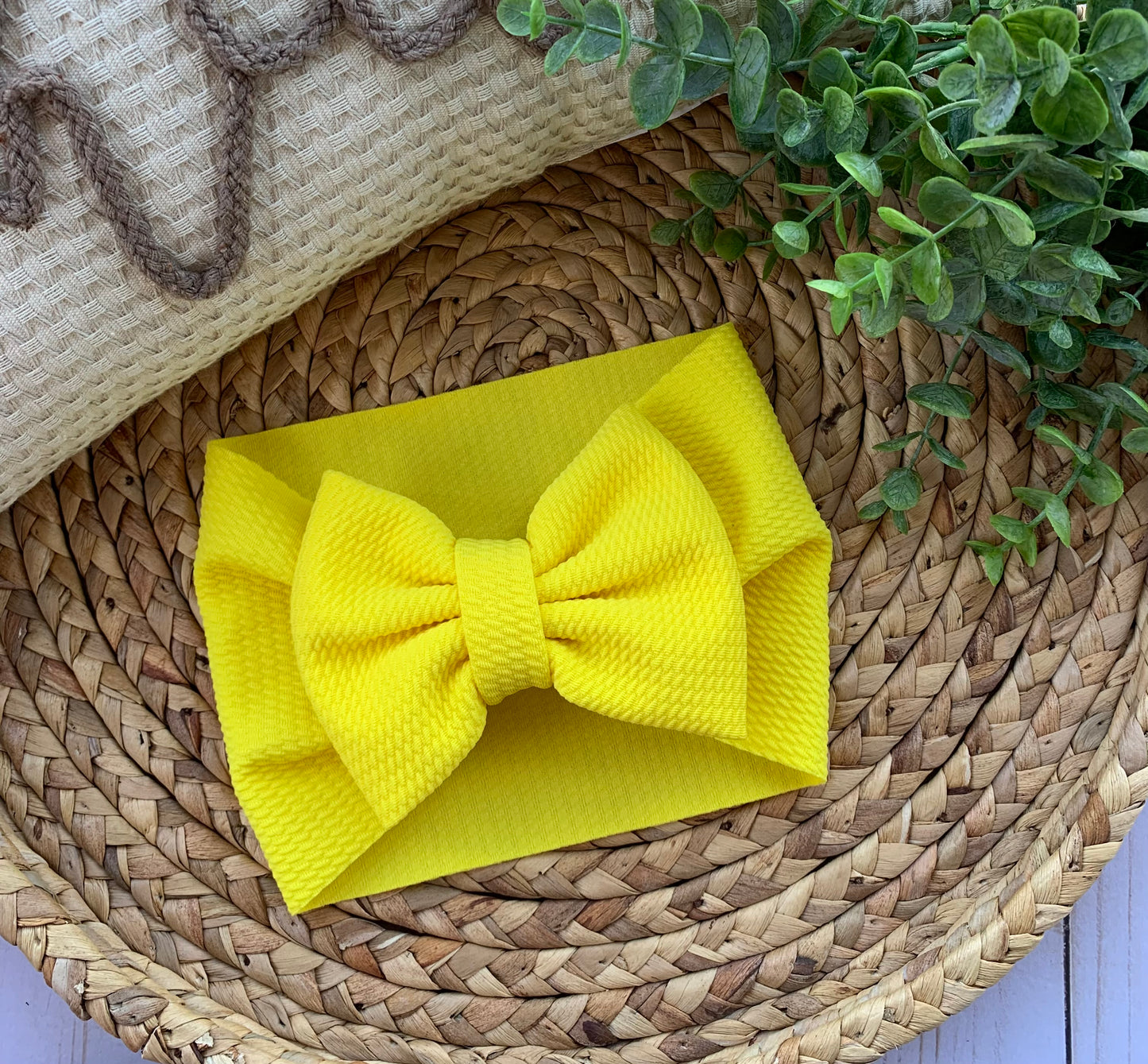 Yellow Solid Baby Head Wrap