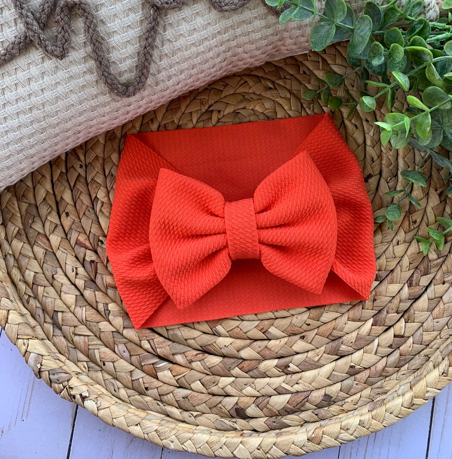 Orange Solid Baby Head Wrap