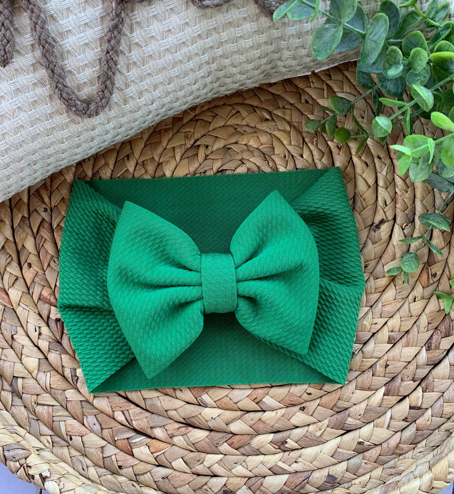 Green Solid Baby Head Wrap