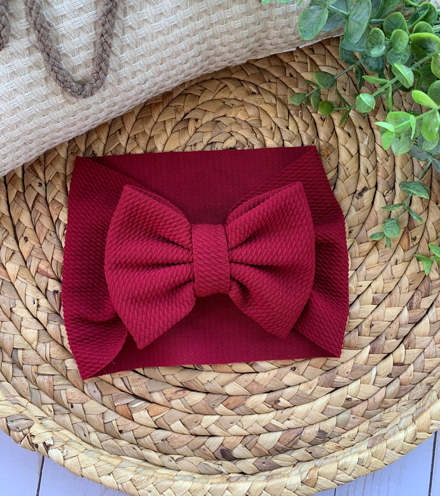 Maroon Solid Baby Head Wrap