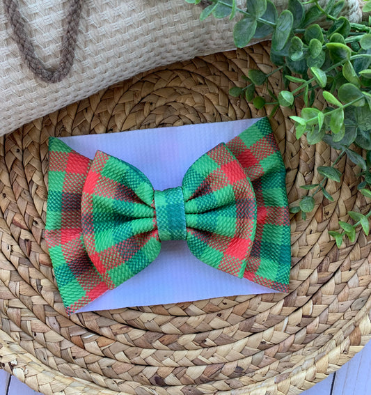 Christmas plaid Baby Head Wrap
