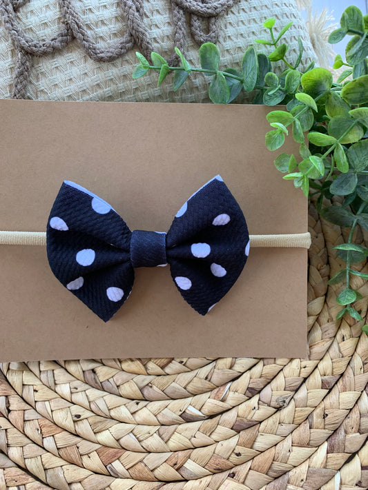 Black Polka Dot Baby Headband
