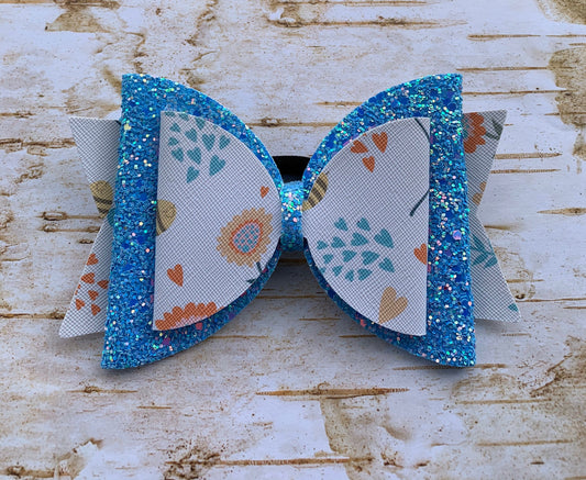 Spring Hair bow, flowers