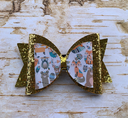Woodland Friends hair bow,