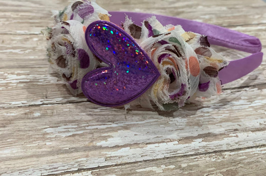 Purple Heart girls headband