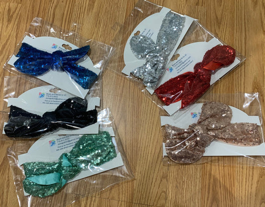 Baby top knot sequin headband