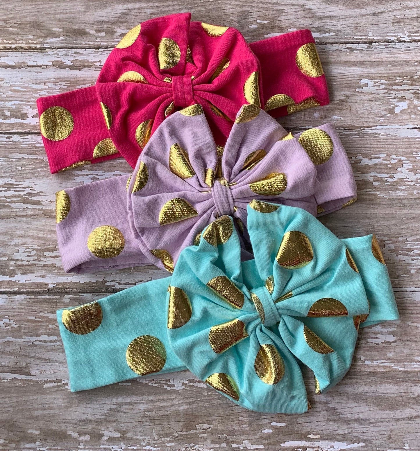 Baby gold polka dot headband