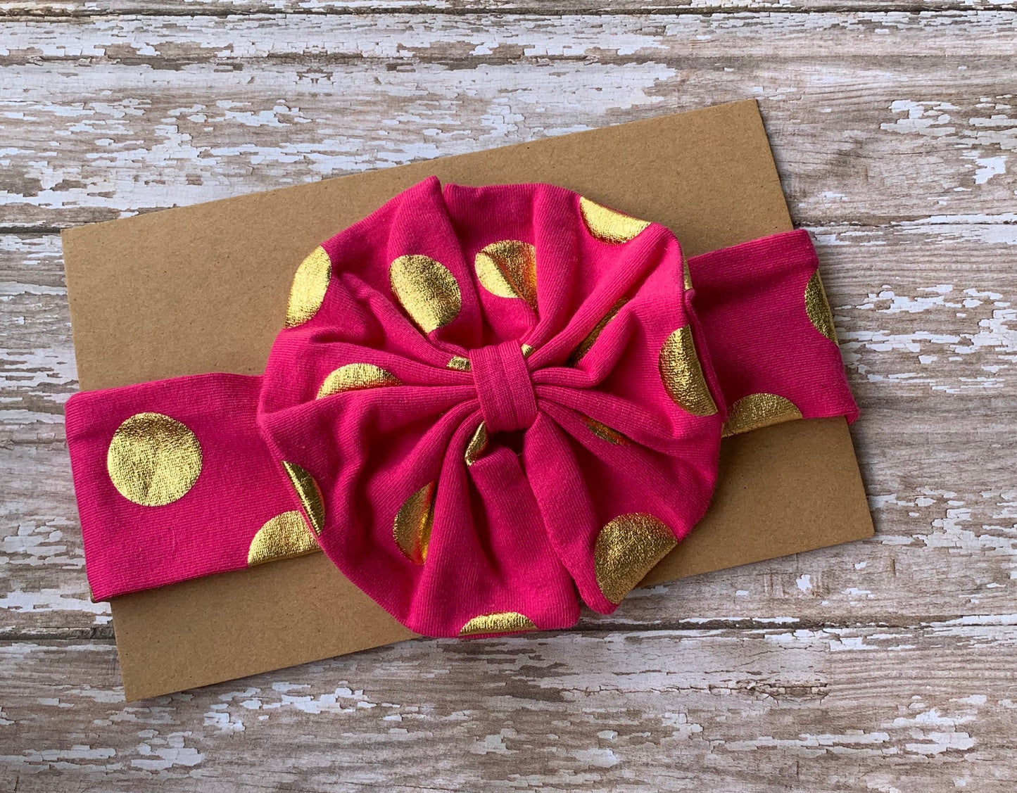 Baby gold polka dot headband