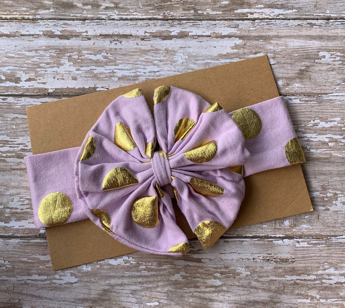 Baby gold polka dot headband