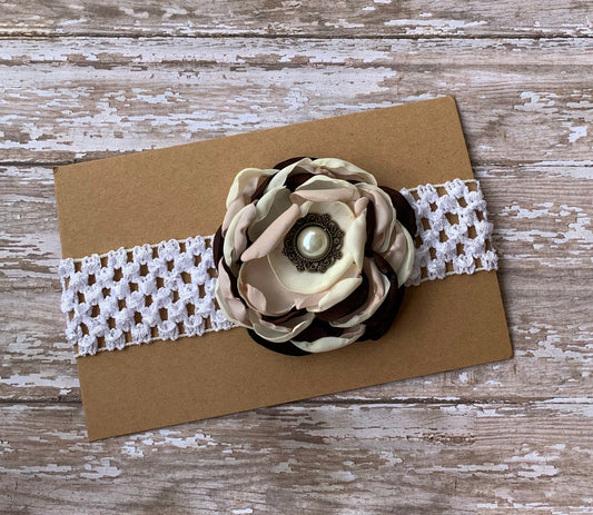 Fall colors flower baby headband