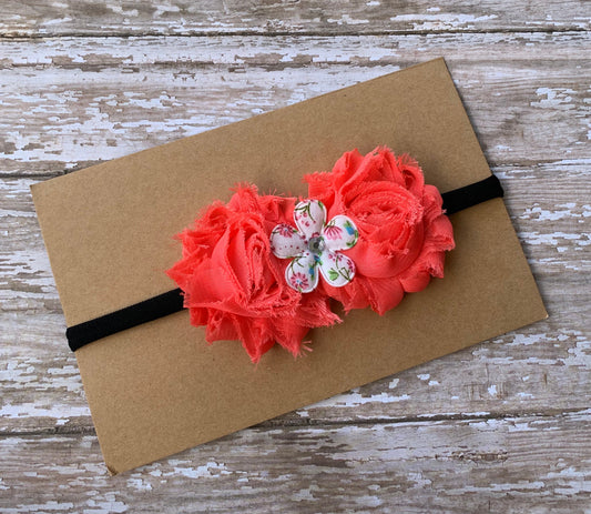 Flower shabby baby headband