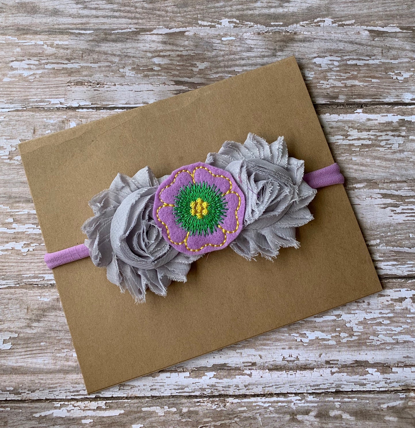 Flower shabby baby headband