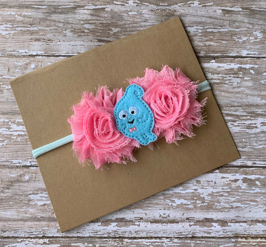 Cute ghost shabby flower baby headband