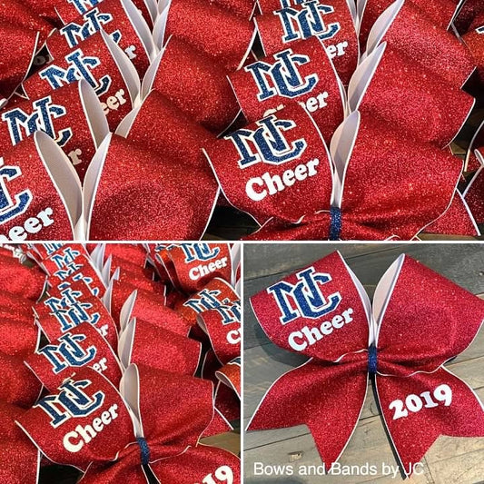 Cheer team name bow with year