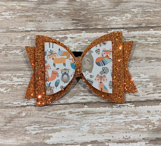 Woodland Friends hair bow,