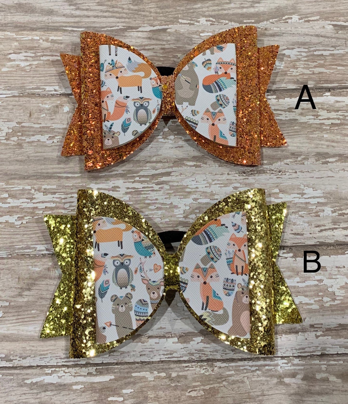 Woodland Friends hair bow,
