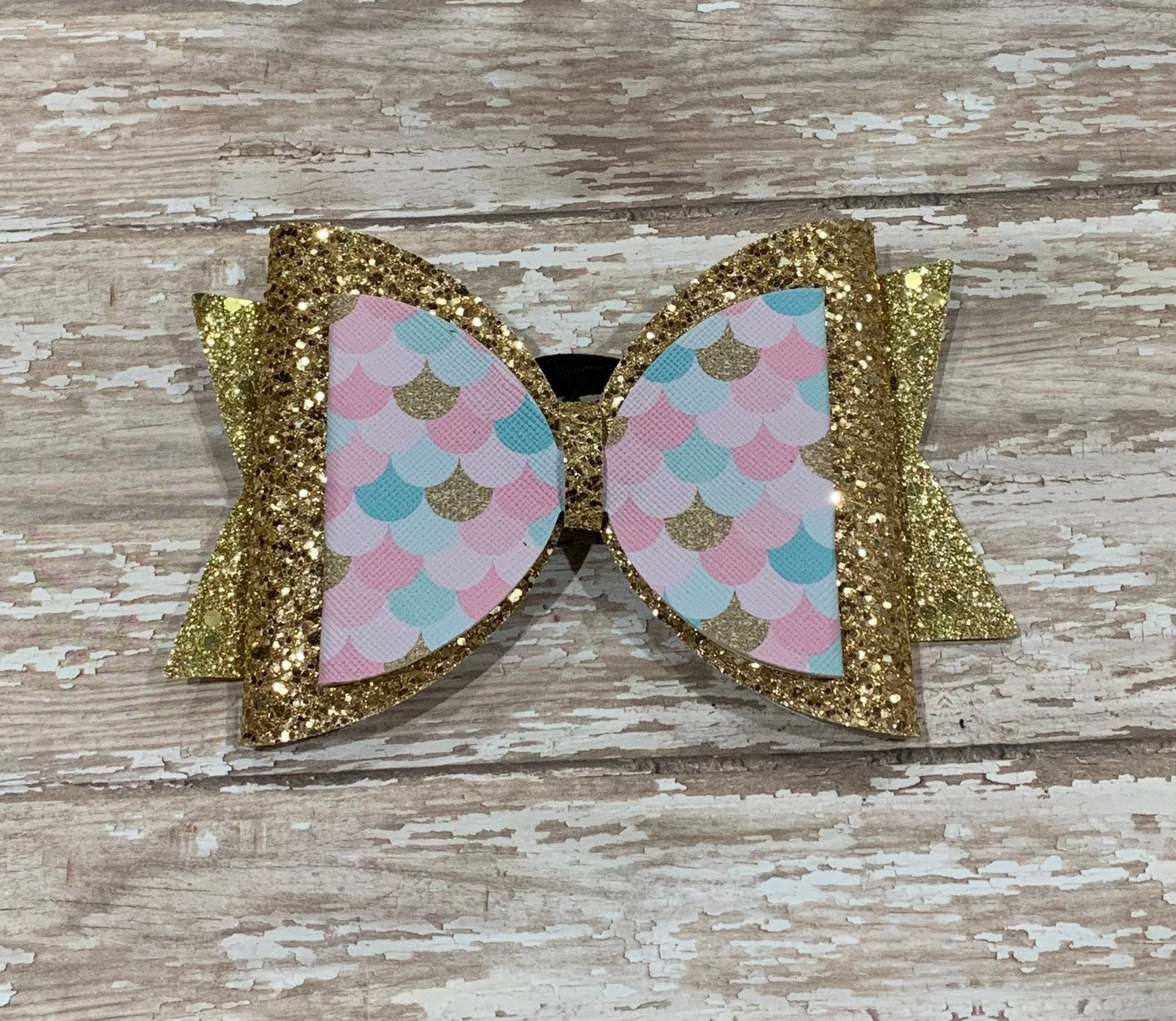 Mermaid scale girls hair bow