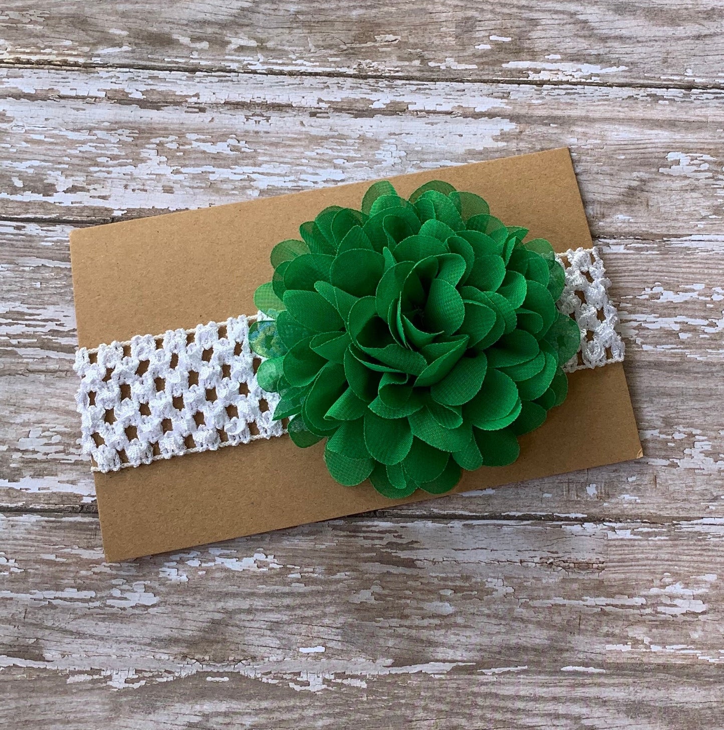Baby green flower headband