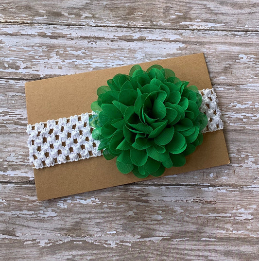 Baby green flower headband