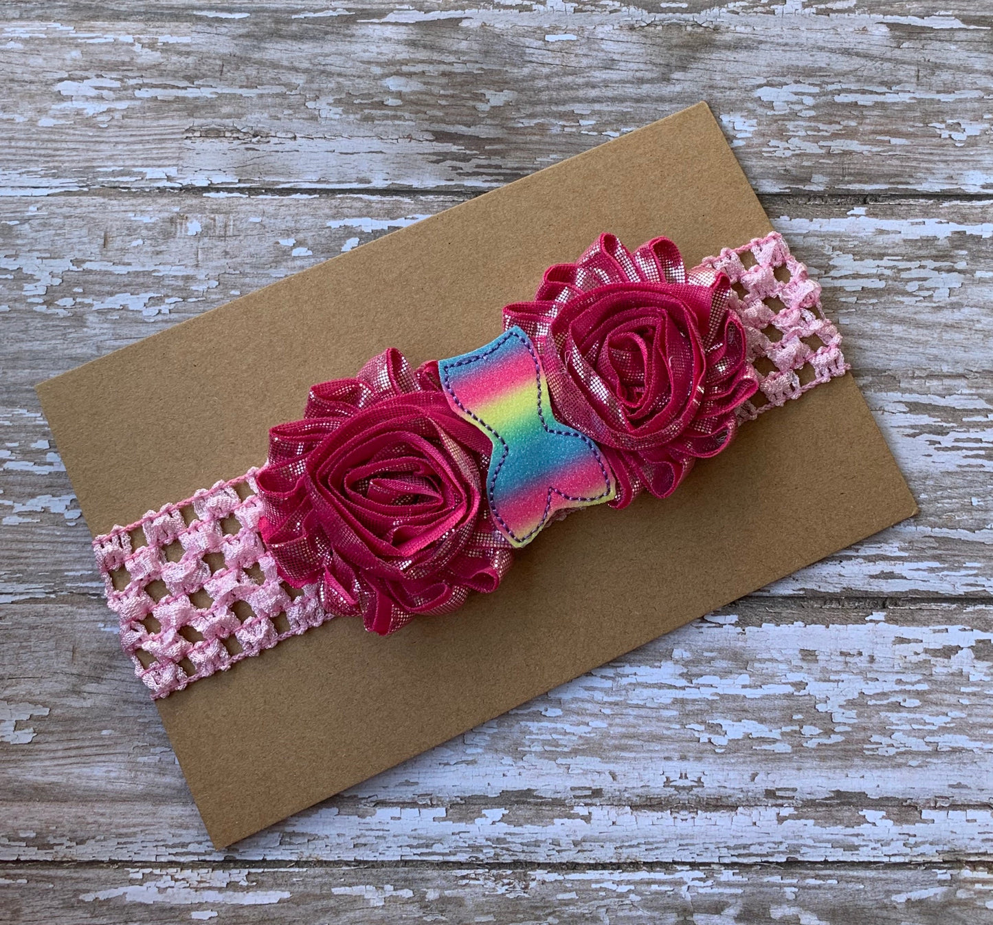 Mermaid shabby flower baby headband